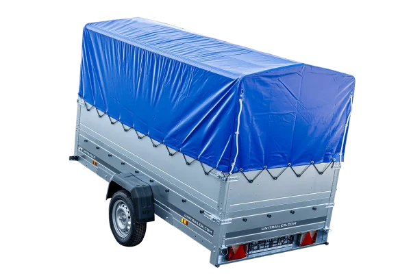 Pkw Anhänger Garden Trailer 264 KIPP mit Stützrad, zusätzlichen Bordwänden, Hochplane und Hochspriegel-Neu